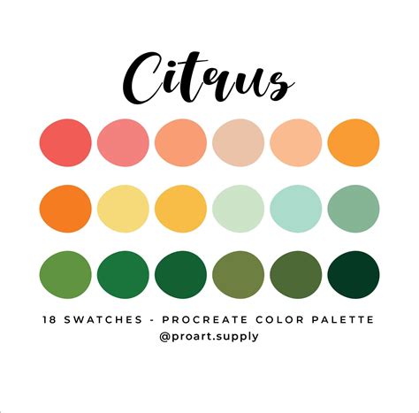 CITRUS PROCREATE Color Palette Red Orange Green Blue for | Etsy in 2020 | Beige color palette ...