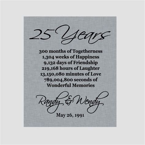 25th Anniversary Print Silver Anniversary Parents | Etsy | 25th ...