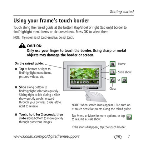 PDF manual for Kodak Digital Photo Frame EasyShare M1020