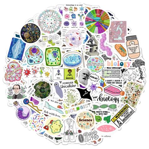 GetUSCart- 100Pcs Funny Biology Stickers for Laptop & Water Bottles, Small Biology Sticker Pack ...