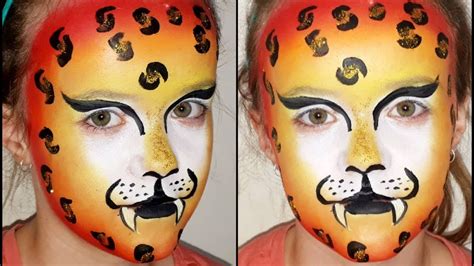 Cheetah face paint 🐆 / Easy Cheetah face paint for beginners /DIY - YouTube