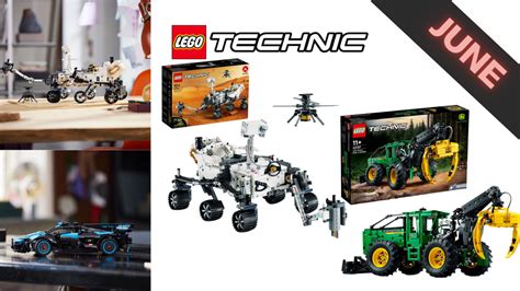 LEGO Technic 42158 NASA Mars Rover Perseverance, John Deere 948L-II Skidder and a blue Bugatti ...