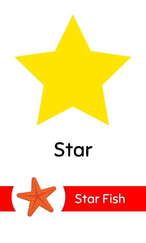 Star shape flashcard with example shape flashcards for kids – Artofit