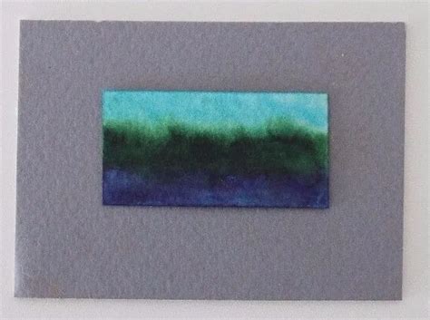 TURQUOISE SKY LANDSCAPE Miniature Pen Ink Painting1"x2" Julia Garcia OOAK NEW $5.00 - PicClick