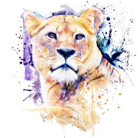 New Lioness Portrait Painting by Marian Voicu - Fine Art America