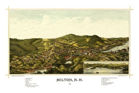 Beautiful bird’s eye view of Milton, New Hampshire from 1888 - KNOWOL