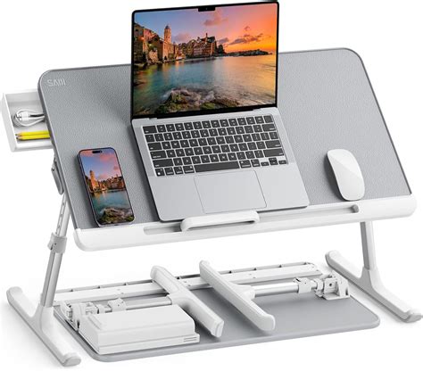 Buy SAIJI Laptop Bed Tray Table, Laptop Computer Lap Desk for Bed, Laptop Bed Desk with Anti ...