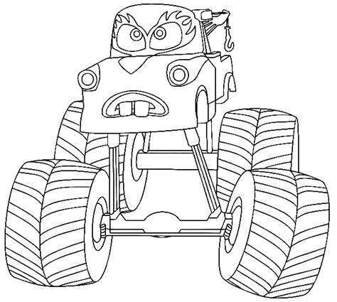 Mater Monster Truck Coloring Page - Free Printable Coloring Pages