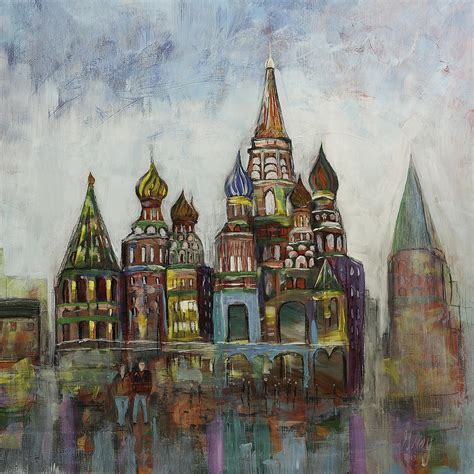 Church St. Basil's Cathedral Moscow Russia Painting by Gray Artus