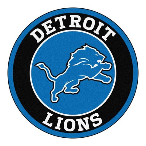 FANMATS NFL Detroit Lions Black 2 ft. 3 in. x 2 ft. 3 in. Round Accent ...