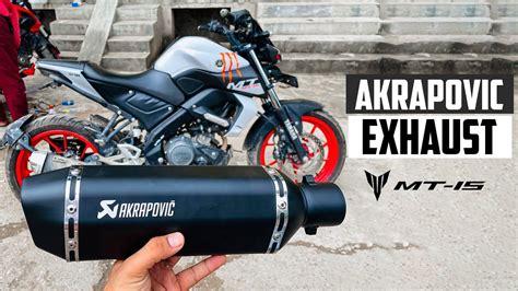 Yamaha MT15 bs6 with Akrapovic Exhaust | Installation + Pure Sound - YouTube