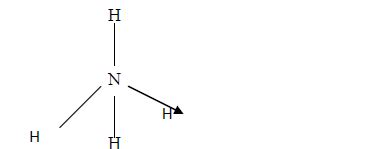 The structure of ammonium ion is shown below. Name the type of bond represented in the diagram ...