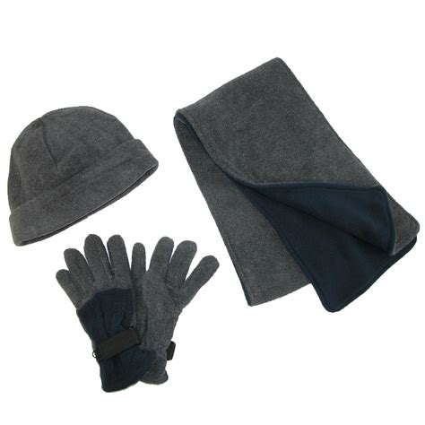 Mens Fleece Hat Gloves and Scarf Winter Set by | Scarves & Sets | Men's Cold Weather at ...