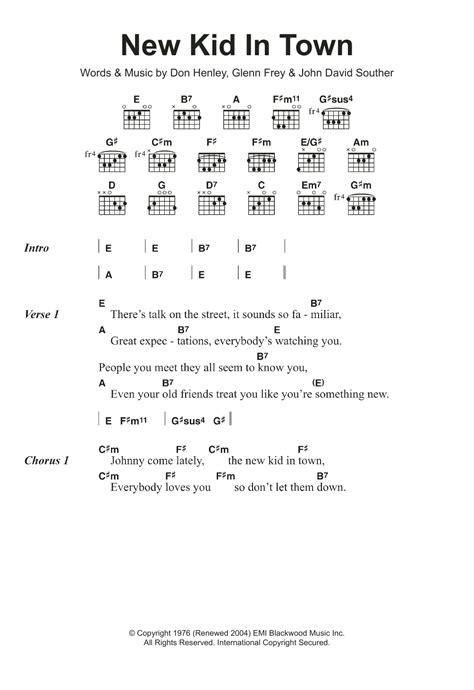 New Kid In Town by Eagles - Guitar Chords/Lyrics - Guitar Instructor