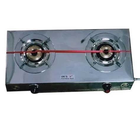 Silver Stainless Steel 2 Burner Gas Stove at Rs 1050 in New Delhi | ID ...