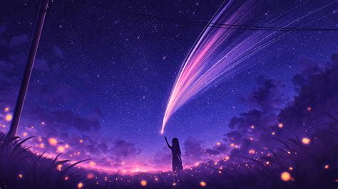 2560x1440 Resolution Anime Girl and Cool Starry Sky 1440P Resolution Wallpaper - Wallpapers Den