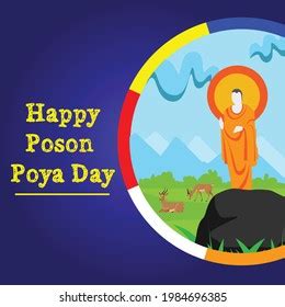 Happy Poson Poya Day Vector Illustration Stock Vector (Royalty Free) 1984696385 | Shutterstock