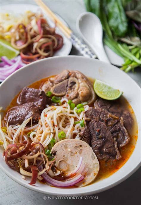 Instant Pot Bun Bo Hue (Hue-Style Beef and Pork Noodle Soup)