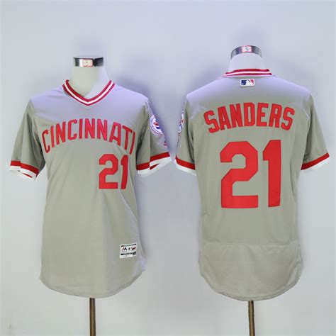 Men's Cincinnati Reds #21 Deion Sanders Jersey Flexbase Baseball Gray ...