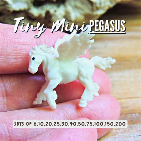 Set of TINY MINIATURE PEGASUS Mini Figurine Figure Fairy Garden Dollhouse Diorama Terrarium ...