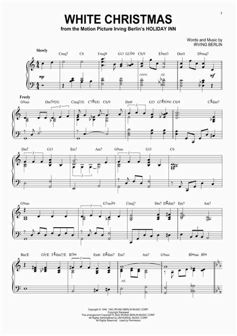 White Christmas Piano Sheet Music | OnlinePianist