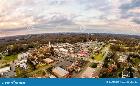 Aerial View Over York South Carolina at Sunset Stock Image - Image of ...