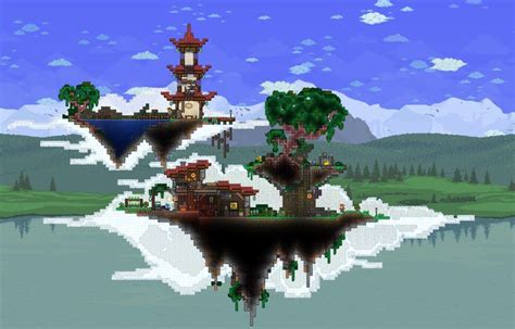 (2) Custom floating Island : Terraria | Terraria house ideas, Island, Floating lanterns