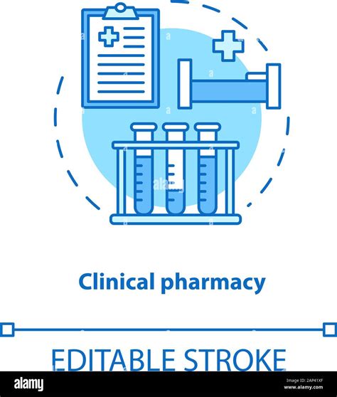 Clinical pharmacy concept icon. Medical laboratory tests and ...