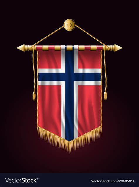 Flag of norway festive vertical banner wall Vector Image