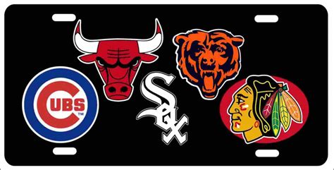 Chicago Sports Logos novelty license plate Front License Plates