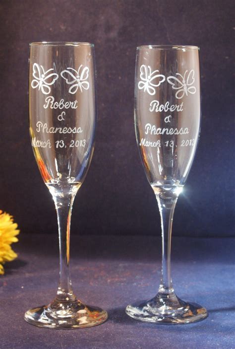 Personalized Champagne Flutes Wedding - jenniemarieweddings