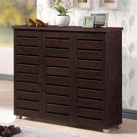 Baxton Studio Adalwin 3-Door Shoe Cabinet in the Shoe Storage ...