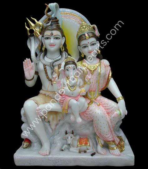 Shiv Ji & Family Marble Murti | Shiv Ji & Family Marble Statue