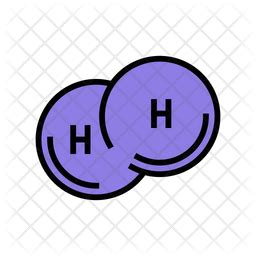 Hydrogen Molecule Icon - Download in Colored Outline Style