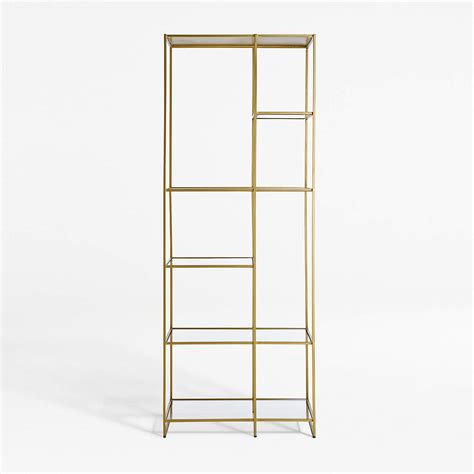 Estelle Brass And Glass Bookcase + Reviews | Crate & Barrel