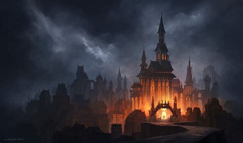 HD wallpaper: Castles, Artistic, Cloud, Dark, Fantasy, Fire, Gothic, architecture | Wallpaper Flare