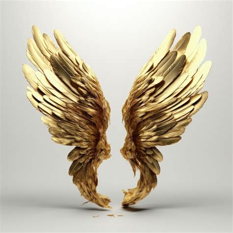 Premium Photo | Photo illustration golden wings isolated