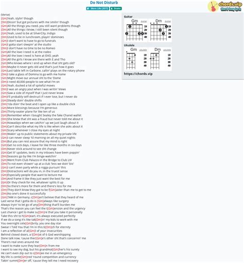 Chord: Do Not Disturb - Drake - tab, song lyric, sheet, guitar, ukulele ...