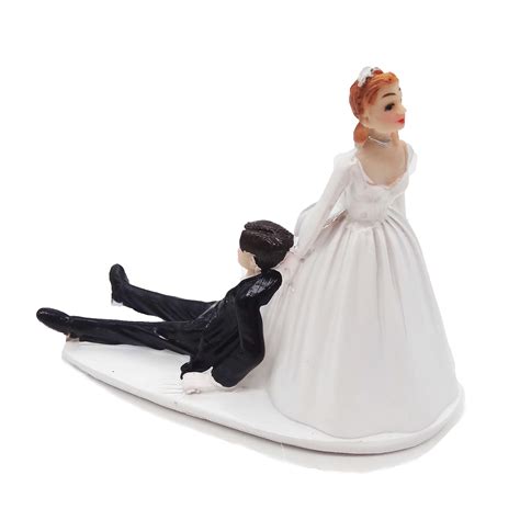 Buy SCHOLMART Wedding Cake Toppers Bride and Groom, Bride Dragging ...