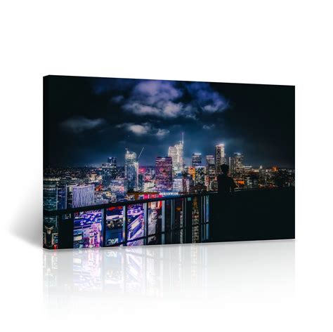 Los Angeles Wall Art City Light in LA at Night Canvas Print - Etsy