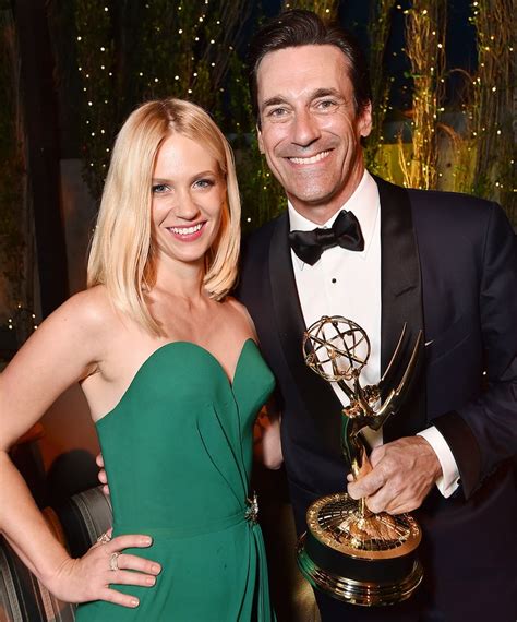 Jon Hamm Celebrates Emmys 2015 Win With On-Screen Wife January Jones ...