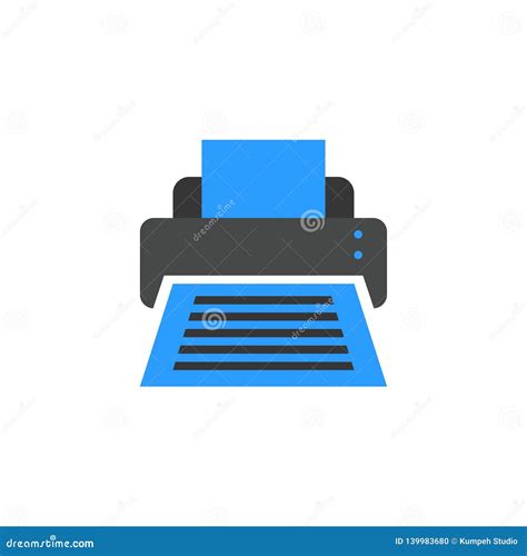 Printer Icon Flat Cartoon Style Vector Illustration Stock Vector - Illustration of graphic ...