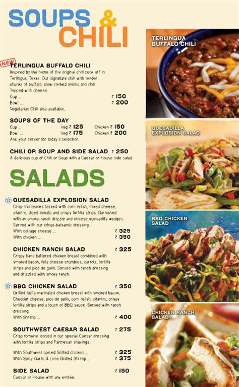 Chili's Printable Menu