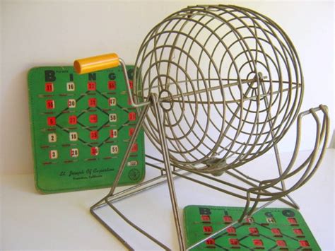 Vintage Metal Bingo Cage Butterscotch by RollingHillsVintage