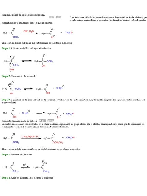 Hidrolisis Basica de Esteres | PDF | Ester | Hidrólisis