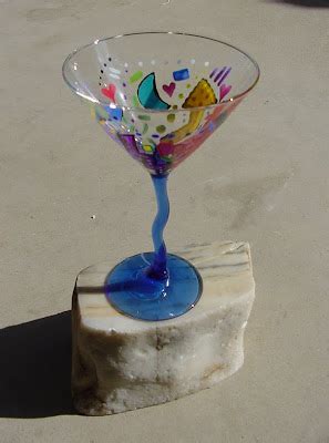 The MARTINI DIVA: HAND PAINTED MARTINI GLASSES - One of a Kind!