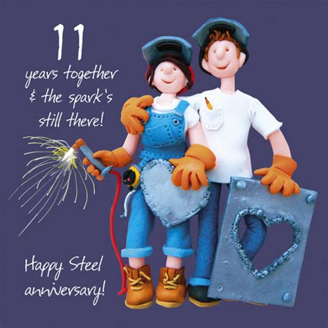 Happy 11th Steel Anniversary Greeting Card One Lump or Two | Cards ...