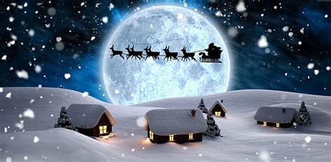 HD wallpaper: deer, winter, New Year, night, snow, moon, Santa, 5K, Christmas | Wallpaper Flare