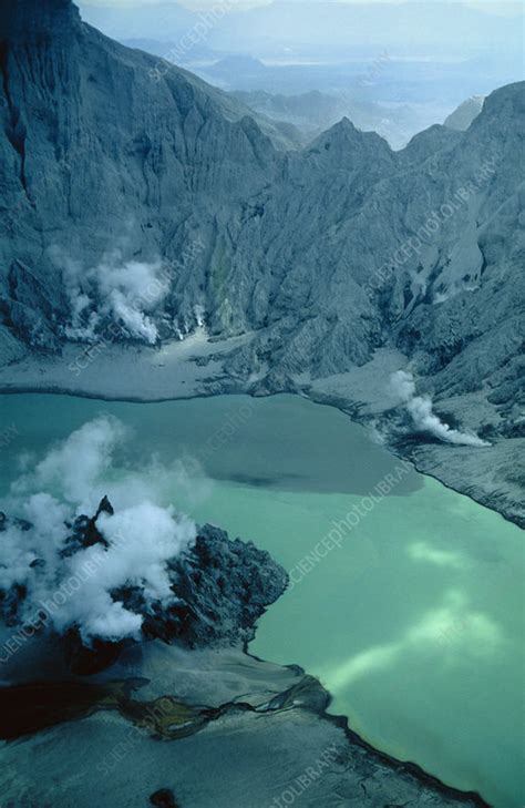 Lake in the caldera of Mount Pinatubo - Stock Image - E380/0413 - Science Photo Library