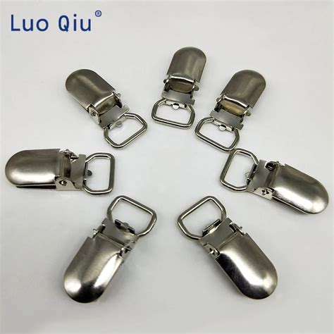 Garment clips Small 10mm silver Metal cover circular Pacifier Suspender ...